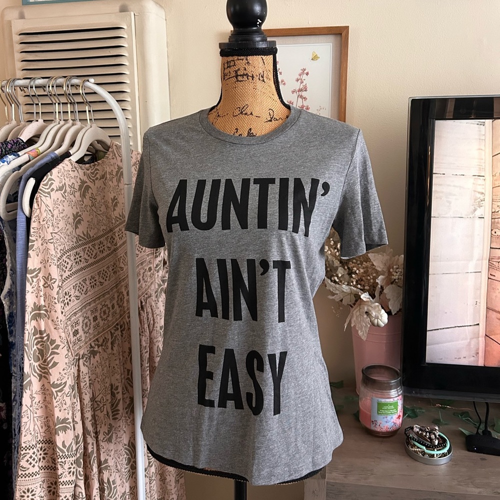 Thread Tank Grey and Black Crewneck Tee Fitted Graphic Casual Comfy Made in USA